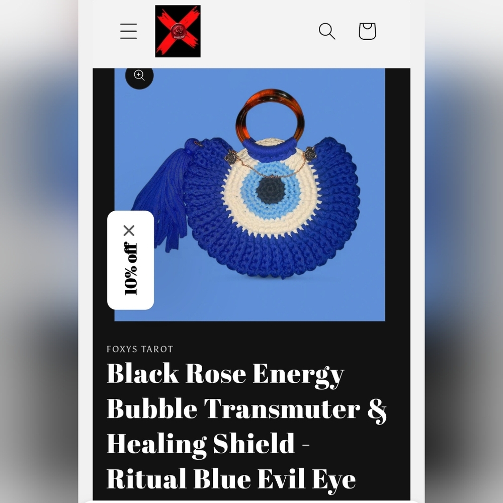 Energy Bubble Transmuter & Healing Shield Ritual Activated Purse Blue Evil Eye